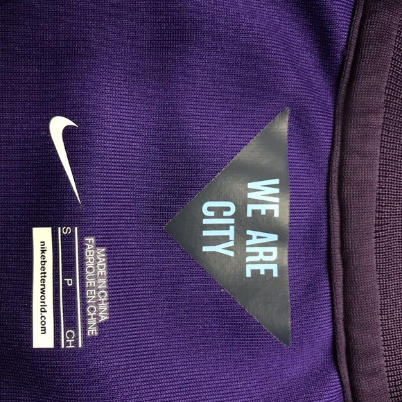 Vintage Nike Manchester City Warm up N98 Jacket Men Small MCFC Purple / Neon - Picture 2 of 6